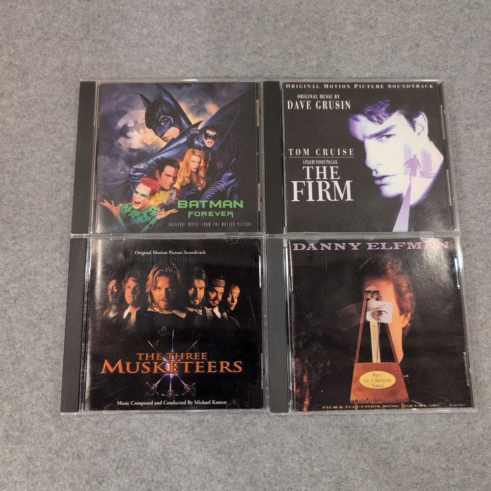 90s Movie Soundtrack CD Lot Batman Forever The Firm Three Musketeers Dan Elfman - Picture 1 of 2